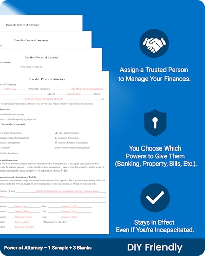 TillBio 4-in-1 Estate Planning Kit: Will, Living Trust & Power of Attorney Templates