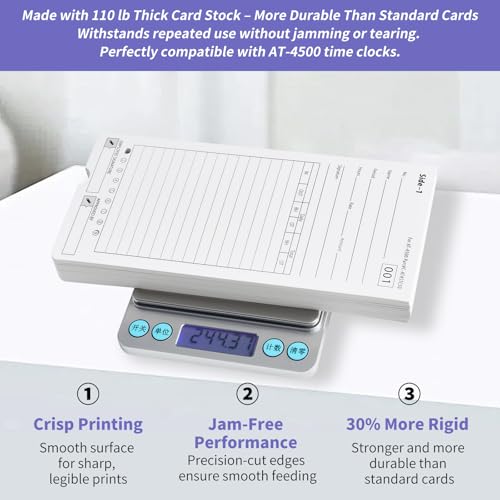 NYVKBRR AT-4500 Time Cards - 300 Count, 6 Packs of 50, Double-Sided, Replacement for AutoAlign Clocks (Variation 1)