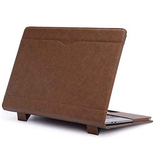 TYTX Compatible with MacBook Air 15 inch Case 2023 2024 Release M3 A3114 M2 A2941 with Liquid Retina Display & Touch ID Laptop Sleeve Protective Folio Book Cover with Vents (Dark Brown)
