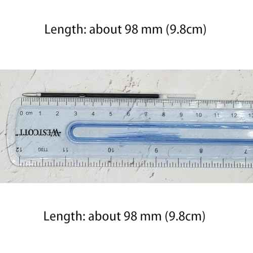 MengRan 3.85'' Ballpoint Ink Pen Refills for Click Pens, 1 mm Medium Point Tip, (Refills-Black ink-10Pcs)