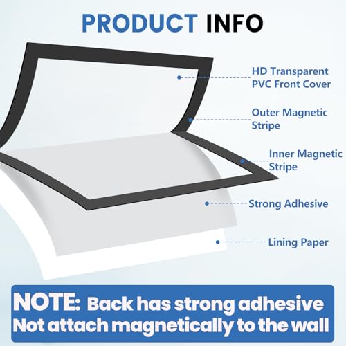 NUITPY 25 Pack Magnetic Sign Holders 8.5 x 11 Inches - Reusable Magnetic Display Frames