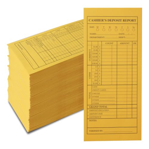 TQQBUU Classic 1000 Pcs Cash Deposit Envelopes with Gummed Flaps - 28lb Kraft Business Cash Envelopes for Retail & Restaurants