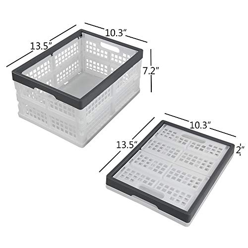 Teyyvn 4-Pack Collapsible Milk Crates, 15L Plastic Stackable Storage Bins Utility Folding Baskets