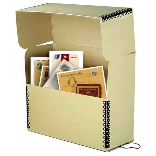 Lineco Archival Document Storage Box with Metal Edge, Acid-Free Tan Boxboard, Organize and Store Files, Prints, Photos, Legal-Sized Case 15.5" x 10.5" x 5" Wide, Pack of 2