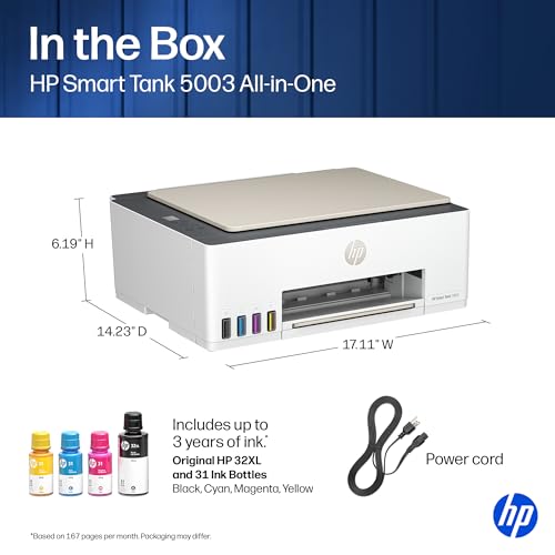 HP Smart Tank 5003 All-in-One Ink Tank Printer with 3 Years Ink Included