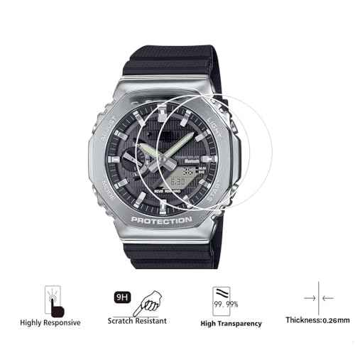 Walieoka Screen Protector Compatible with Casio GBM-2100 Series,9H Hardness Tempered Glass Protective film,Scratch Resistant Crystal Clear [ 2 Pack]