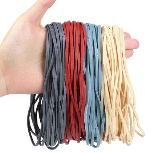 Large Rubber Bands, 120 Pcs, 7x1/8 Inches, Assorted Colors, Rubber Bands Office Supplies
