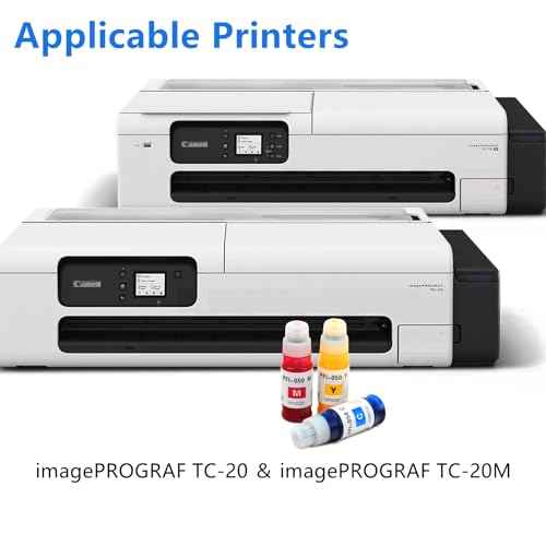 PFI-050 70ml Pigment Ink Tank Set Remanufactured for Canon PFI-050 PFI050 PFI 050 Ink Bottle Compatible with Canon imagePROGRAF TC-20 TC-20M Printer (BK C M Y) tc20m tc20 Ink Refills