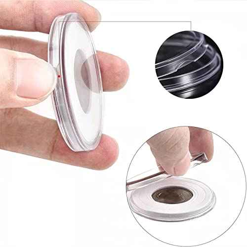 20-46 mm Wooden Coin Holder, 60 pcs Highly Transparent Capsules With Foam Gasket, Collector Case, Professional Storage Box for Collection (Bronze)