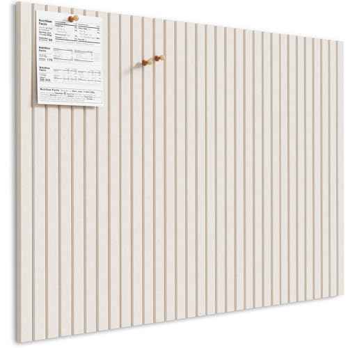 MaxGear Large Cork Boards for Walls 48" x 36", Light Tan Felt Bulletin Board Tiles for Office Decor, 12 Pack Felt Wall Tiles with Slat Paneling, Push Pin Board Home Wall Organizer