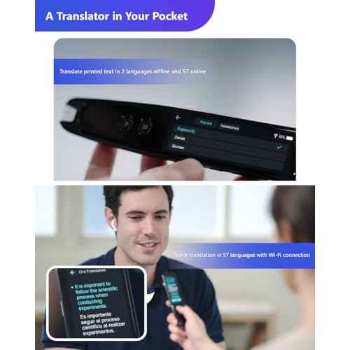PenPower WorldPenScan Go - Translation Pen with Scanning, Reading, Audio Recording, Live Interpretation, and AI Reading Buddy for Kids
