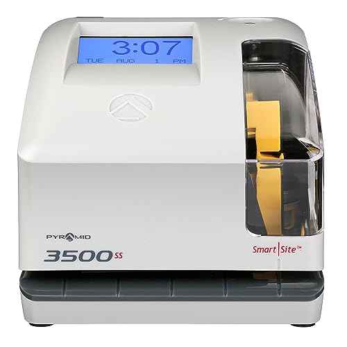 Pyramid Time Systems - Employment Time Clock & Document Stamp [3500ss] with Smart site Alignment, Kit Includes: Punch Time Clock, 25 Time Cards, 1 Ribbon & 2 Security Keys, 3500 Replacement