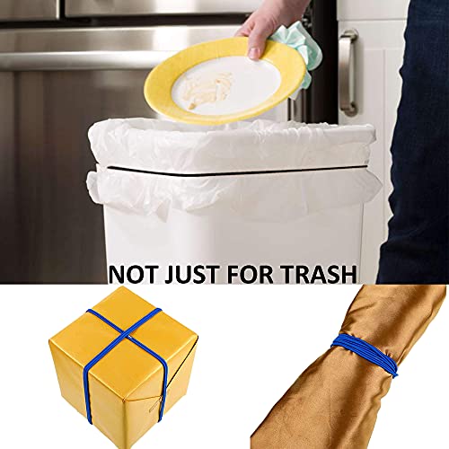 Hongmed Trash Can Bands Set of 3 - Fits 13-32 Gallon Cans, Elastic Rubber Bundling Bands (Black/Blue/Green) - Multi