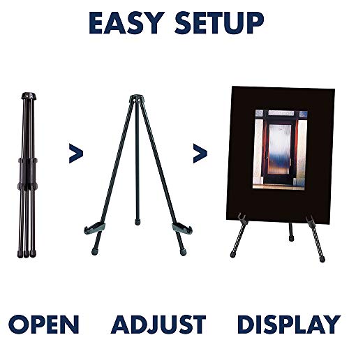 Portable Tabletop Easel Stand - Supports Up to 5 lbs, Collapsible & Lightweight, 14" Black