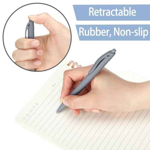 Fulmoon 300 Pcs Black Ink Pens Bulk 1.0 mm Medium Point Retractable Click Ballpoint Pens Smooth Ink for School Office Back to School Supplies(Morandi)