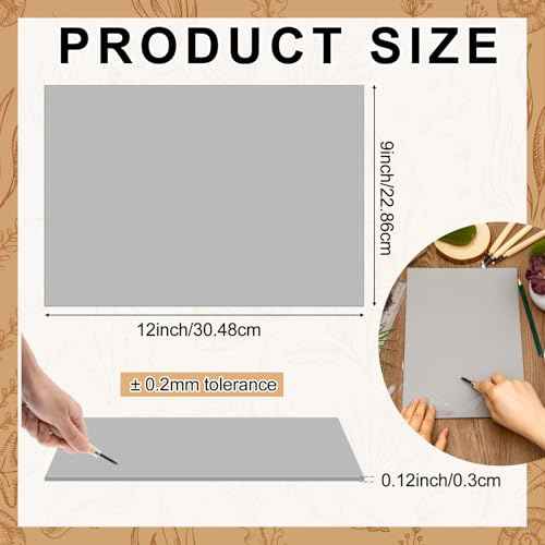 Yeaqee 8 Pcs 9 x 12 Inch Linoleum Block Rubber Carving Block Soft Linocut Blocks Large Linoleum Sheet Unmounted Lino Plates for Engraving Art Project Printmaking Artist Studio Supplies, Gray
