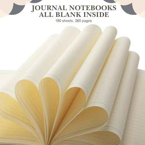 SATINIOR 5 Pack A4 Notebooks Large Journal 360 Pages Leather Softcover Hardcover Notebooks Thick Paper Lined Notepad for Office School Business Note Taking Writing, 8.5'' x 11''(Gray)