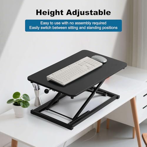 Raathionty Black Height Adjustable Standing Desk Converter 23.6 Inch
