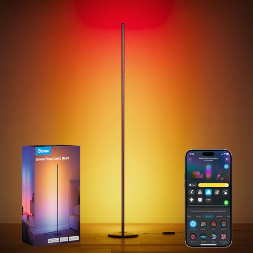 Govee RGBIC Floor Lamp 53.7in Black 1000lm Smart Corner LED Light