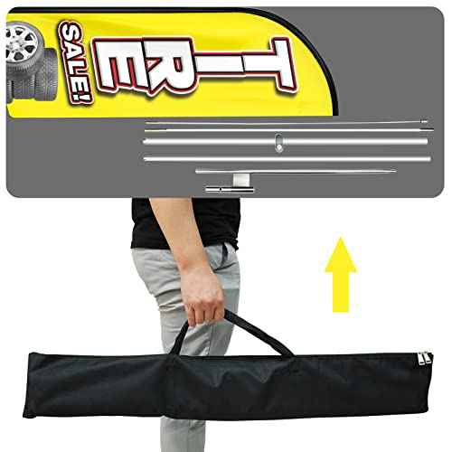 Tire Sale Feather Flags, 11FT Polyester Banner with Aluminum Alloy Pole, Stainless Steel Ground Stake, for Business Advertising, Opening Ceremony