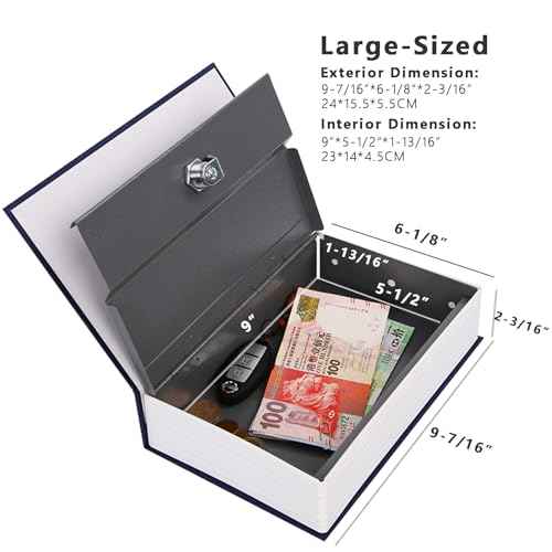 SEPOX¢ç 4 Pcs Set Large Book-Safe Lock-Box: World Renowned Views, Large Hidden Storage with Key-Lock, Perfect Disguised Safe & Gift for Dorm, Home & Office Book