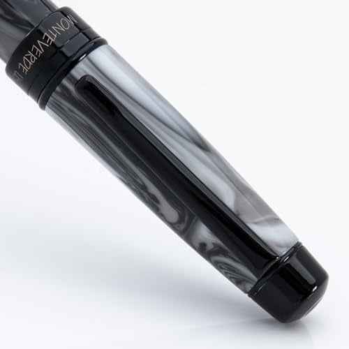 MONTEVERDE USA Prima Grey Swirl Ballpoint Pen - Handcrafted Resin, Refillable, Smooth Writing, Luxury Gift Box