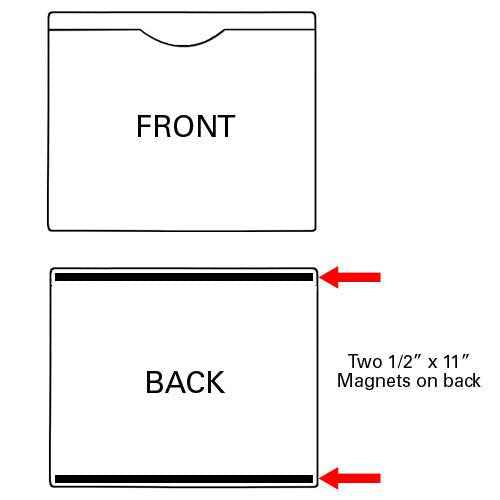 StoreSMART - File Jacket with Magnetic Back - 5-Pack - Clear Plastic - Heavy Duty - FJ85STCM-5