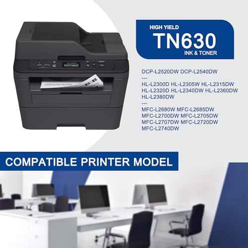 1 Pack TN630 TN-630 Black Toner Cartridge Compatible TN630 Replacement for Brother HL-L2300D L2305W L2315DW L2320D L2360DW MFC-L2680W L2685DW L2700DW L2705DW L2707DW L2740DW DCP-L2540DW L2520DW Printe
