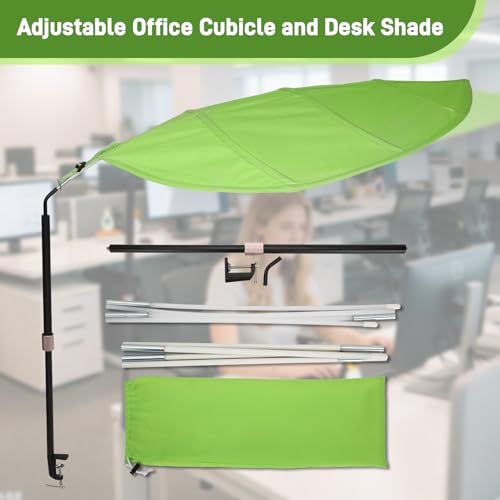Green Leaf Office Cubicle Light Shield and Desk Shade (Cubicle Shade) ? Adjustable, UV-Resistant ? Blocks Overhead Light, Glare and AC Airflow, Ideal for Light Sensitive Workers