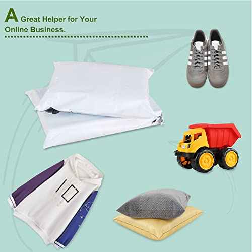 SJPACK 10x13-inch 500 Bags 2.5 Mil Poly Mailers Envelopes Bags With Self-sealing Strip White Bags