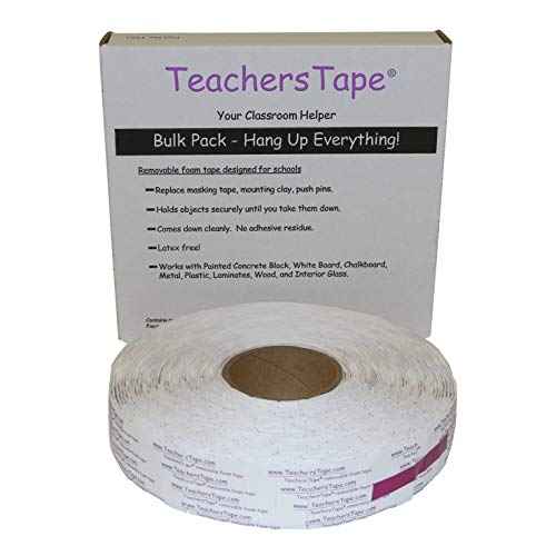 Teachers Tape¢â Bulk Pack (2000 Pieces per roll), Double-Sided Removable Foam Tape for Wall Mounting