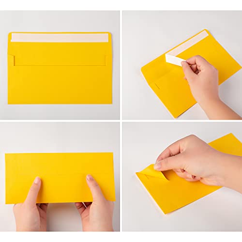 50 Pack Colorful #10 Business Envelopes Self Seal Letter Envelopes - Wishop