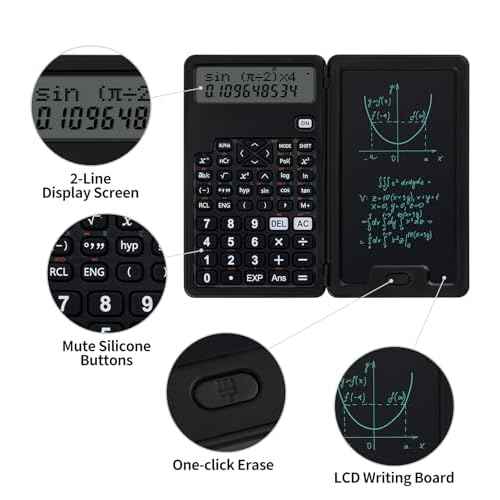 Scientific Calculators for Students, Office Desktop Calculators, 240 Computing Functions, Small Calculator with Notepad, Ideal for Middle High School Students and Teachers (Black)