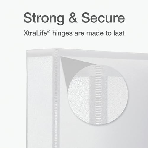 Oxford 1.5-Inch White Round Ring Binder, 350 Sheet Capacity, View Cover, XtraLife Hinge