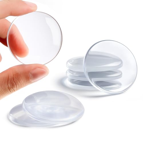 Door Stoppers for Wall 2" Silicone Door Knob Wall Protectors 6 Pack - Clear, 6/Medium