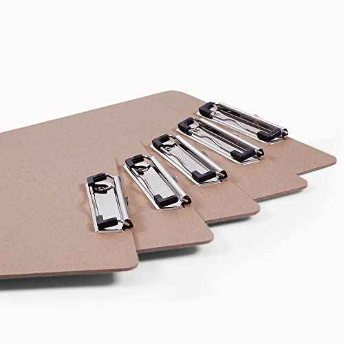Clipboards Bulk, EZZGOL 36 Pack Letter Size Wood Clipboards, Low Profile Clip, Recycled Hardboard Clipboard with Hang for School Classroom Home