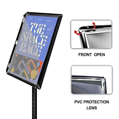 Poster Stand Holder Floor Sign Stands Advertising Display Stand-Oriented Signage Mall Shopping Guide Billboard Wedding Signs Meeting Poster Signs (Black, 11x17inches)