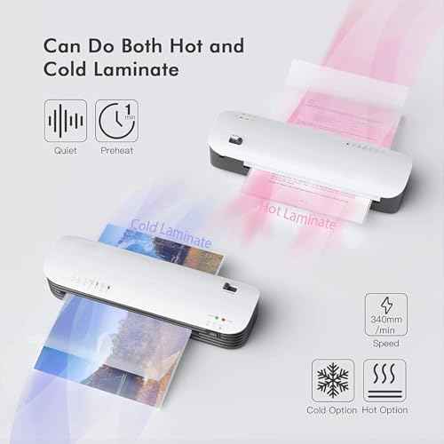 13-Inch(A3) 4-in-1 Thermal Laminator ? 2-Min Fast Warm-Up, Hot & Cold Lamination, Never Jam Technology, Includes Cutter, Corner Rounder & 40 Pouches, Ideal for Home, Office & School