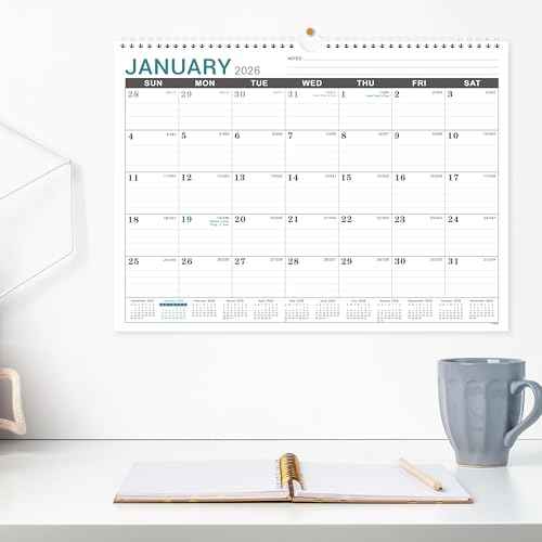 2026 Wall Calendar - 2026 Calendar Wall from Jan. 2026 to Dec. 2026, Monthly Calendar with Large Ruled Blocks and Julian Dates, Calendars for Easy Planning, 11.5''x14.75''