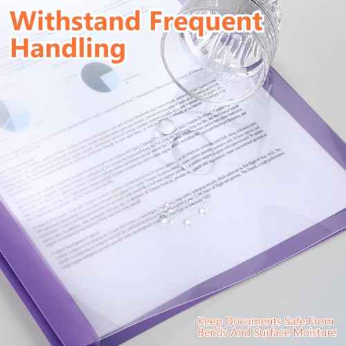 48 Pack Plastic Report Covers with 3 Prongs Presentation Folders Bulk, 100 Sheet Capacity, Clear Front Report Covers for Presentation Document Paper School Office Supplies (Colorful)