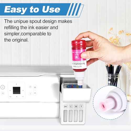 552 Sublimation Ink Refill Bottles use for Eoctank ET-8550, Ecotank ET-8500£¨BK PBK C M Y GY, 600ml£©