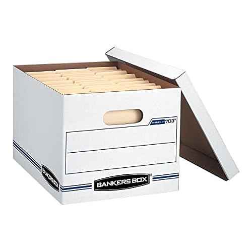Bankers Box 12-Pack Basic Duty File Storage Boxes with Lids, Letter/Legal, STOR/FILE, (00703)