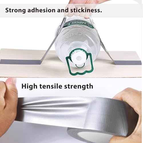 Amanbo 3-Pack Duct Tape Heavy Duty Waterproof Silver, 66 Yards x 1.88 Inch Total Strong Adhesive No Residue Bulk for Home Use, DIY, Projects, Outdoor Repairs Tear by Hand