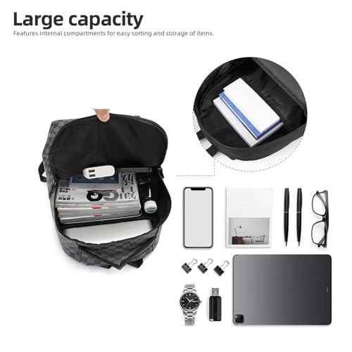 16" Premium PU Leather Backpack ? Sleek, Lightweight & Multi Daypack for Laptop (Grey, One Size)