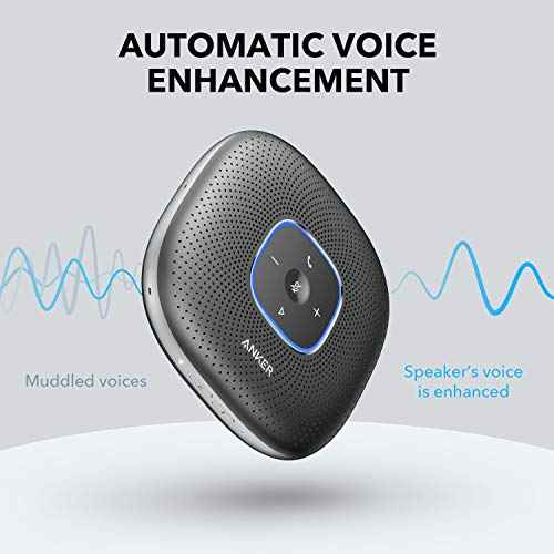 Anker PowerConf Speakerphone, Zoom Certified Conference Speaker with 6 Mics, 360¡Æ Enhanced Voice Pickup, 24H Call Time, Bluetooth 5.3, USB C, Compatible with Leading Platforms for Personal Workspaces