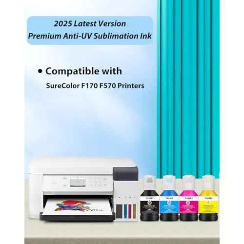 4x140ml T49M Autofill Sublimation Ink Compatible for SureColor F170 F570 Dye-Sublimation Printers (T49M1 T49M2 T49M3 T49M4, 4 Pack)