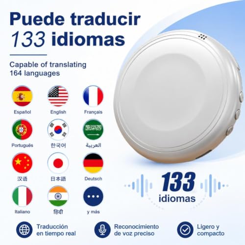 SHAPERME AI Translator Device for 160+ Languages, Portable Bluetooth Language Translator for Travel & Business