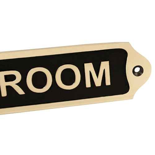 Brass Door Sign Plaques |Traditional| Easy DIY Installation - Gents, Ladies, Restroom (RESTROOM)