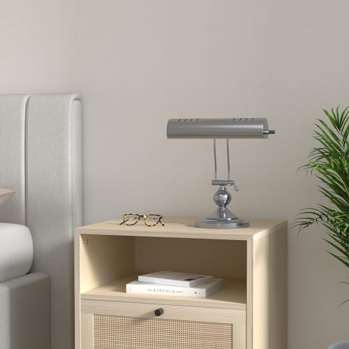 Home Intuition Classic Antique Retro Adjustable Leaning Piano Lamp Banker Desk Light (Satin Nickel)