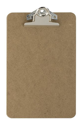 Officemate Memo-Size Clipboard 6 x 9 in with 3 in Clip, 1 Pack, Recycled Wood